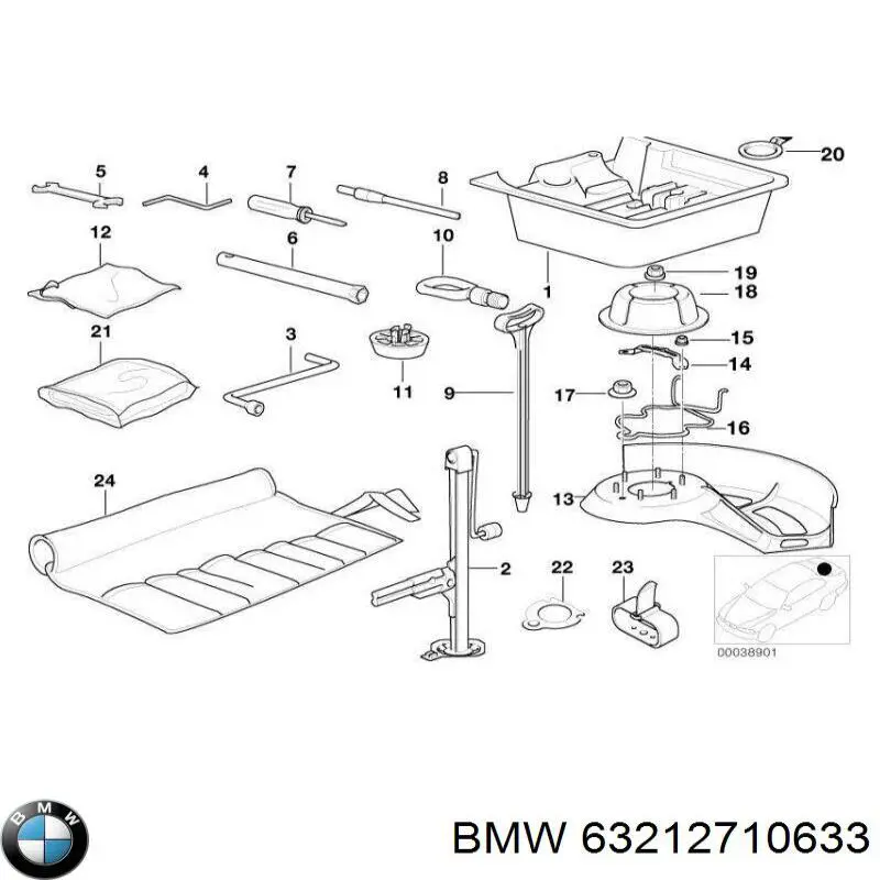 63212710633 BMW piloto posterior interior izquierdo