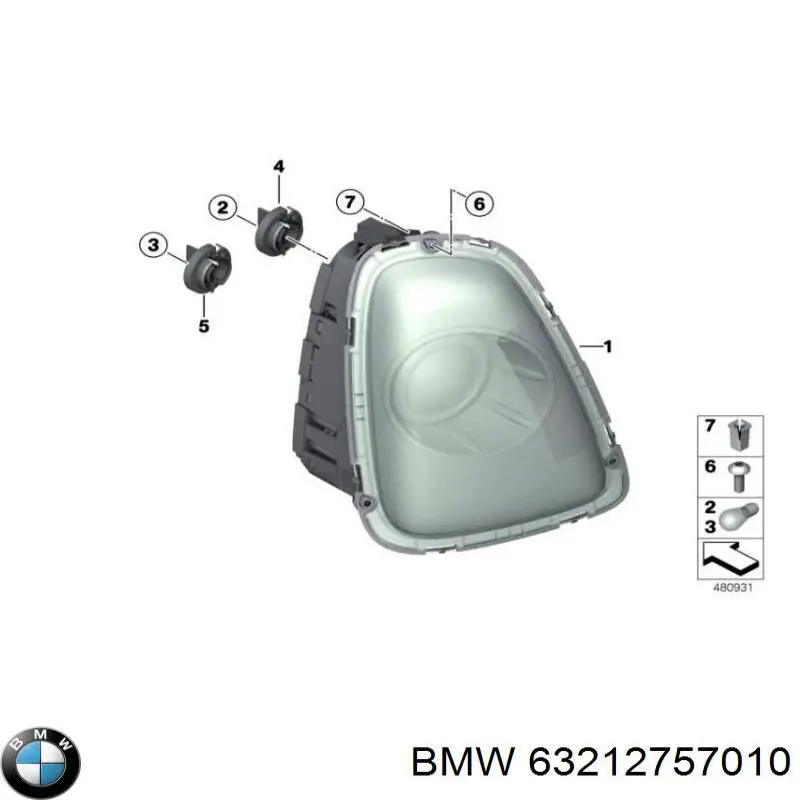 63212757010 BMW piloto posterior derecho