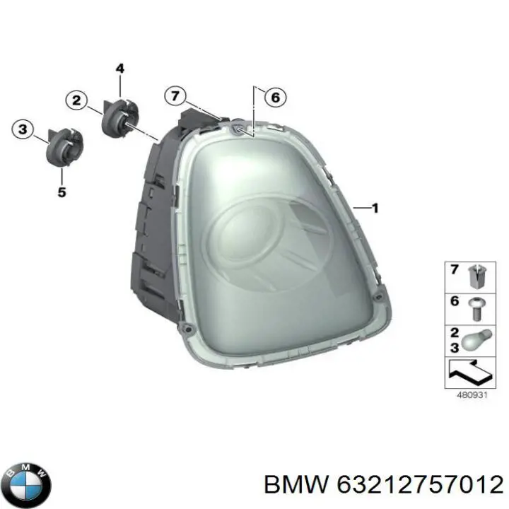 63212757012 BMW piloto posterior derecho