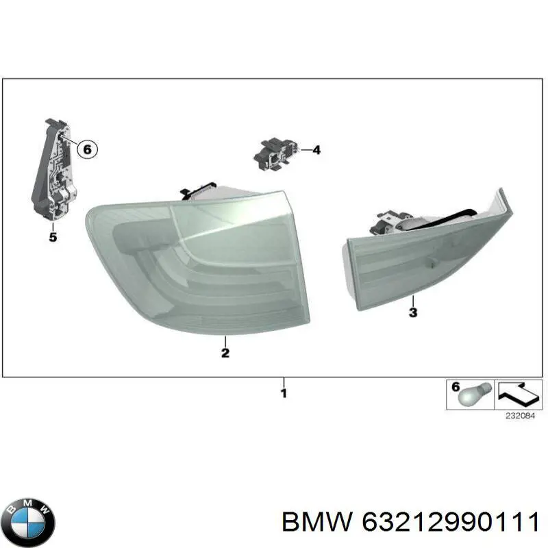 63212990111 BMW piloto posterior izquierdo