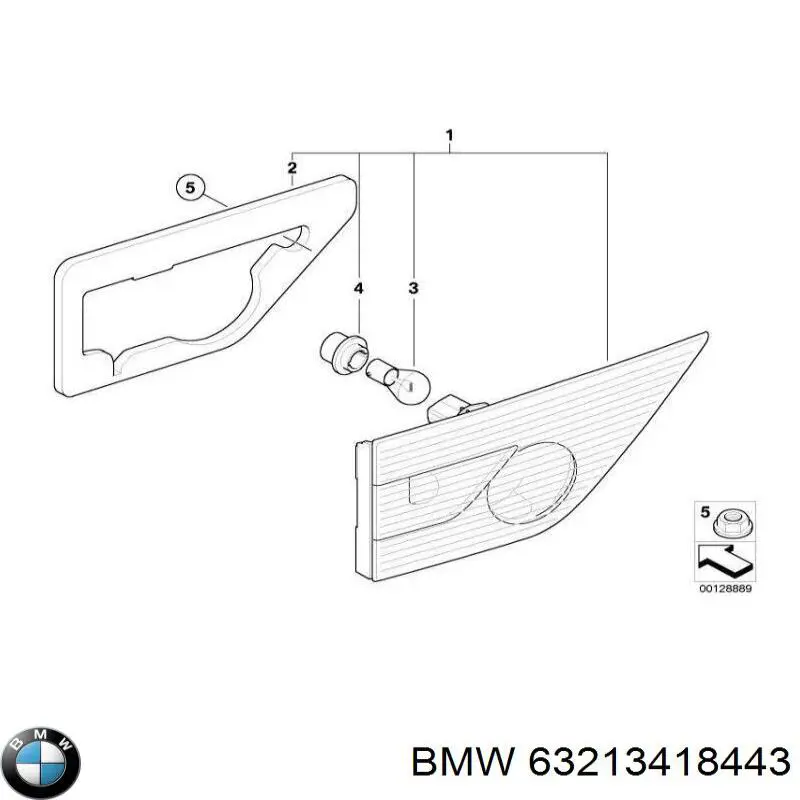 63213418443 BMW piloto posterior interior izquierdo