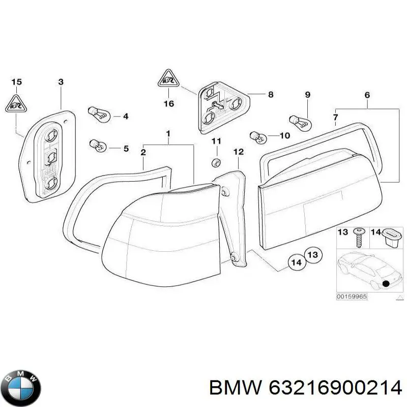 Piloto posterior derecho para BMW 5 (E39)