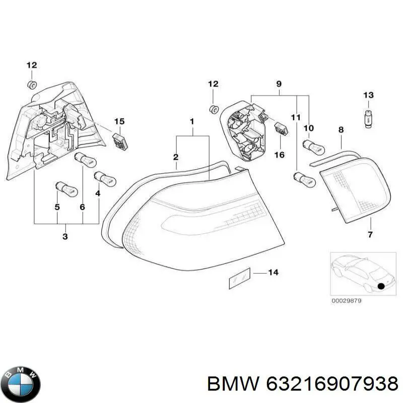 Lámpara intercambiable, luz trasera BMW 3 (E46)