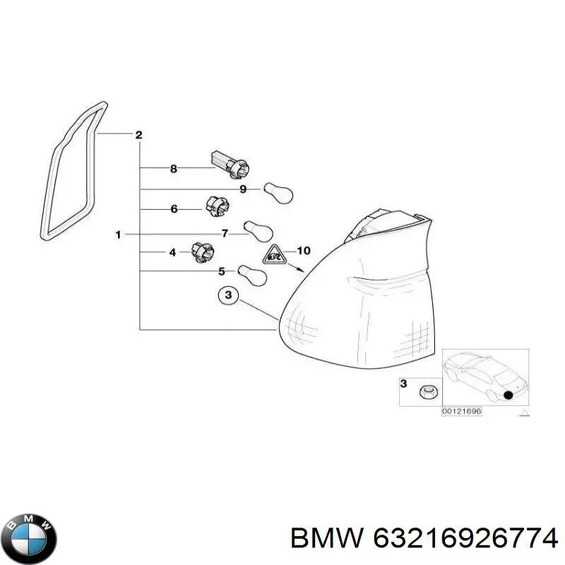 Sello del piloto trasero exterior BMW 63216926774 precio, desde 33,83 EUR