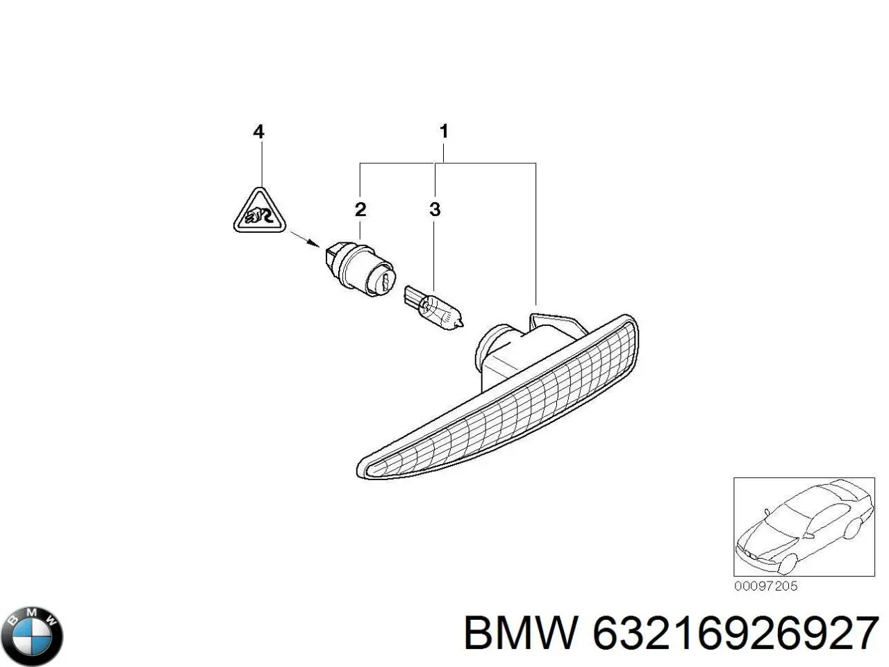 63216926927 BMW lámpara, luz interior/cabina