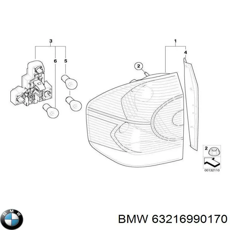 63216990170 BMW Piloto trasero exterior derecho