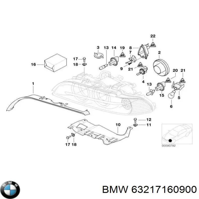 63217160900 BMW bombilla, luz de gálibo, delantera