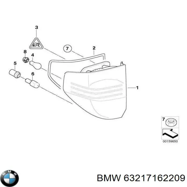 63217162209 BMW piloto posterior exterior izquierdo