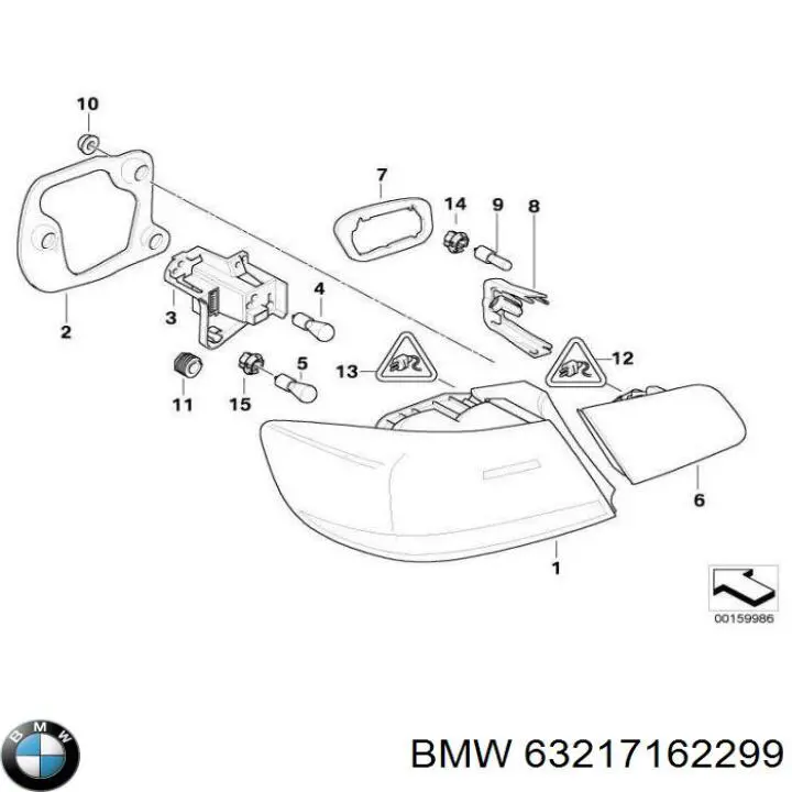 Piloto trasero interior izquierdo BMW 63217162299 precio, desde 101,34 EUR
