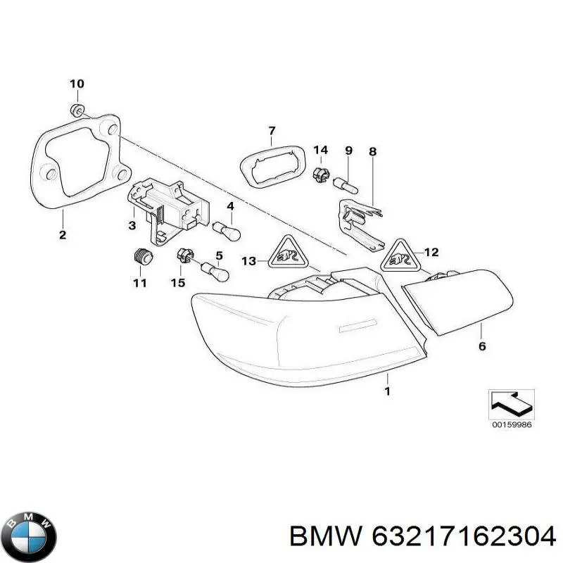 63217162304 BMW piloto posterior interior derecho