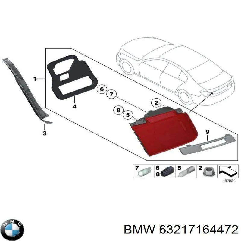 63217164472 BMW piloto posterior exterior derecho