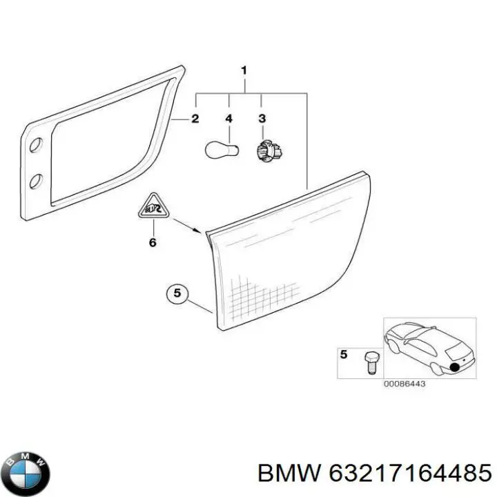 Piloto trasero interior izquierdo BMW 63217164485 precio, desde 75,50 EUR