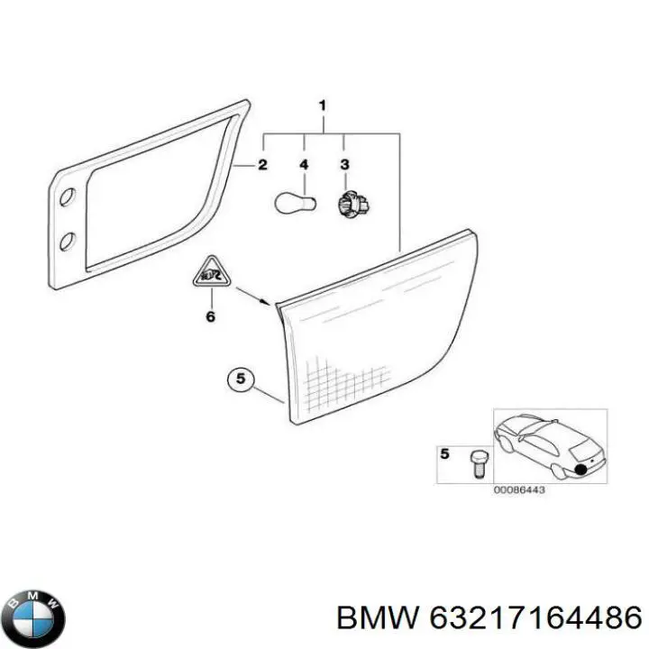 Piloto trasero interior derecho BMW 63217164486 precio, desde 88,47 EUR