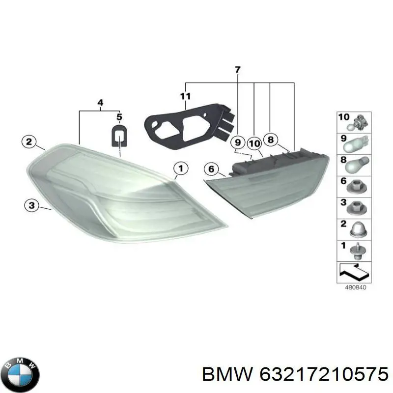 63217210575 BMW Piloto trasero izquierdo