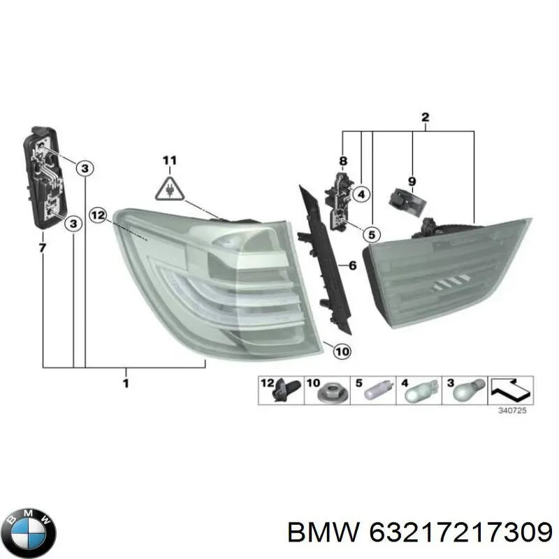 Piloto trasero interior izquierdo BMW 63217217309 precio, desde 100,19 EUR