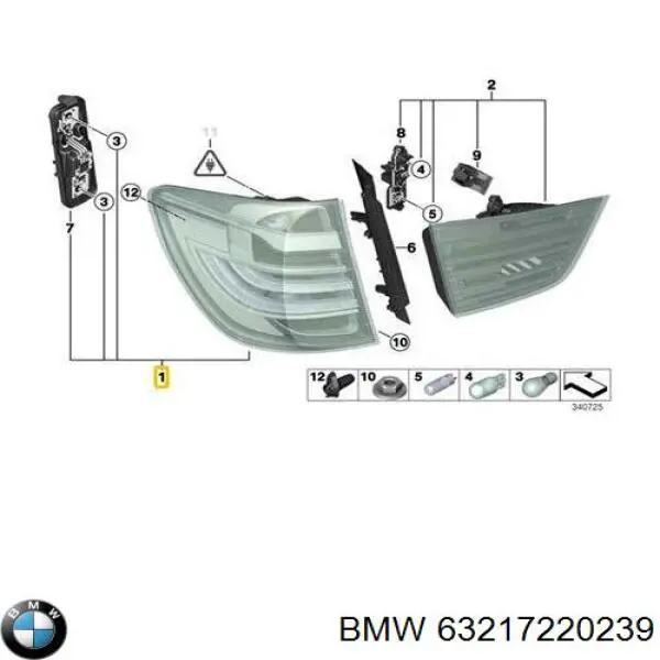 63217220239 BMW piloto posterior izquierdo