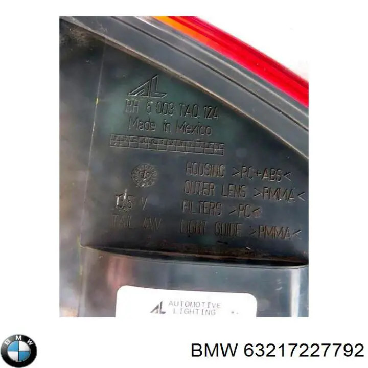 Comprar 63217227792 BMW Piloto trasero exterior derecho