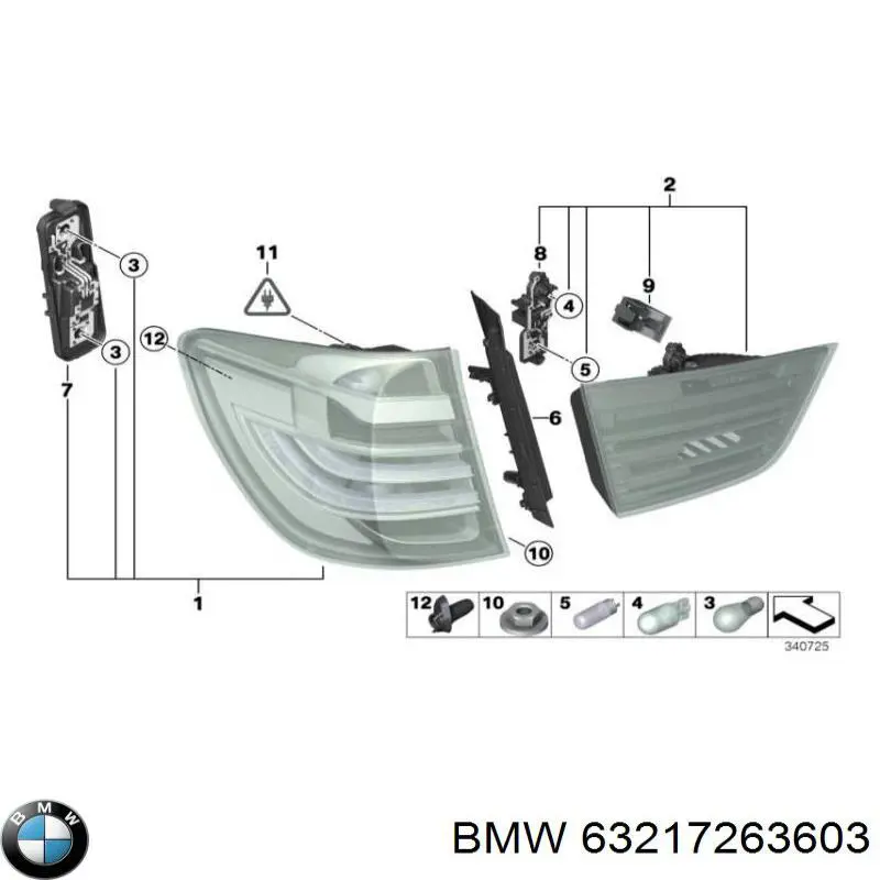 Listón embellecedor/protector, parachoques trasero izquierdo para BMW X3 (F25)