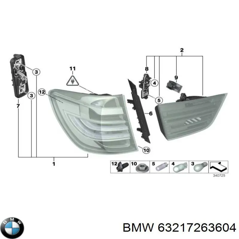 Cubierta Para Luz Trasera para BMW X3 (F25)