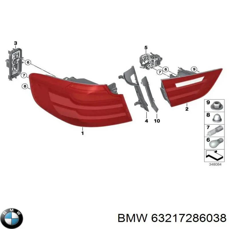 63217286038 BMW piloto posterior exterior derecho