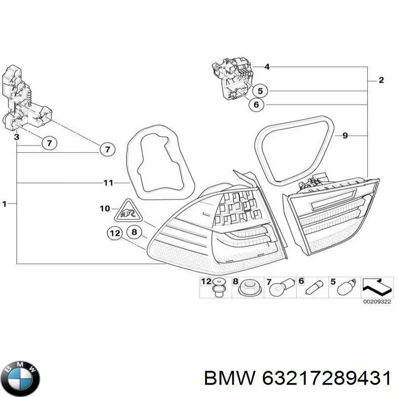 Comprar 63217289431 BMW Piloto trasero exterior izquierdo
