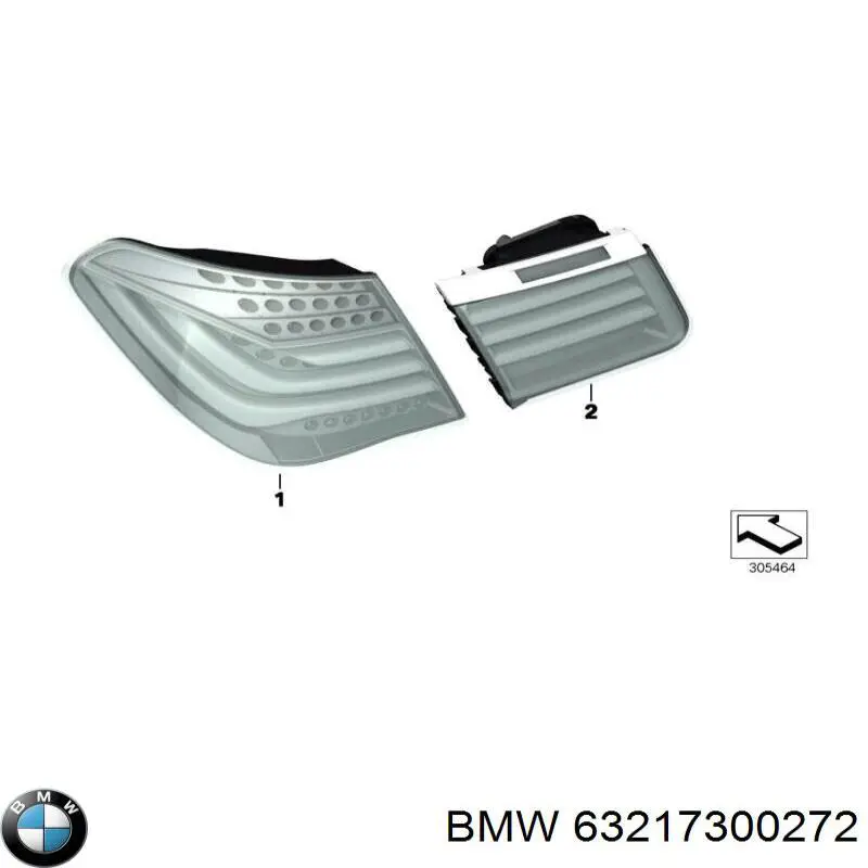 63217300272 BMW piloto posterior interior derecho