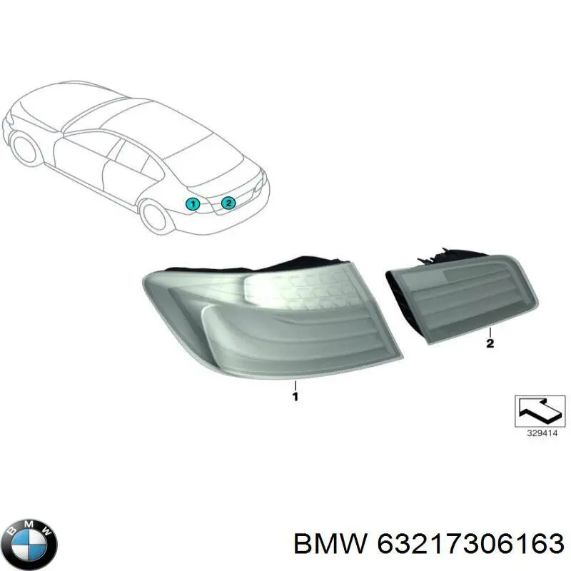 63217306163 Market (OEM) piloto posterior interior izquierdo