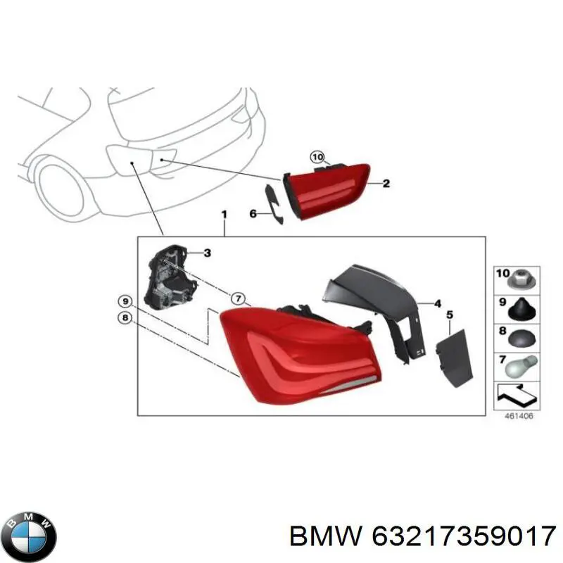 Piloto trasero exterior izquierdo BMW 7359017 precio, desde 187,22 EUR