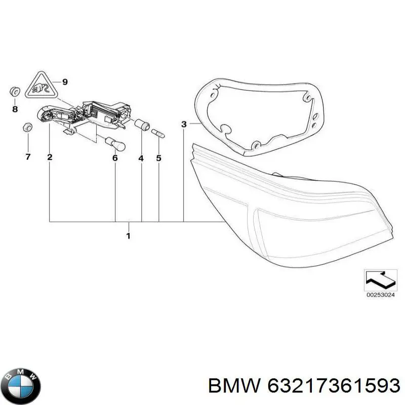 63217361593 BMW piloto posterior izquierdo