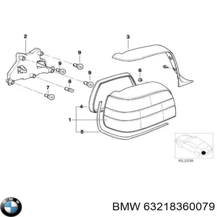 63218360079 BMW piloto posterior izquierdo