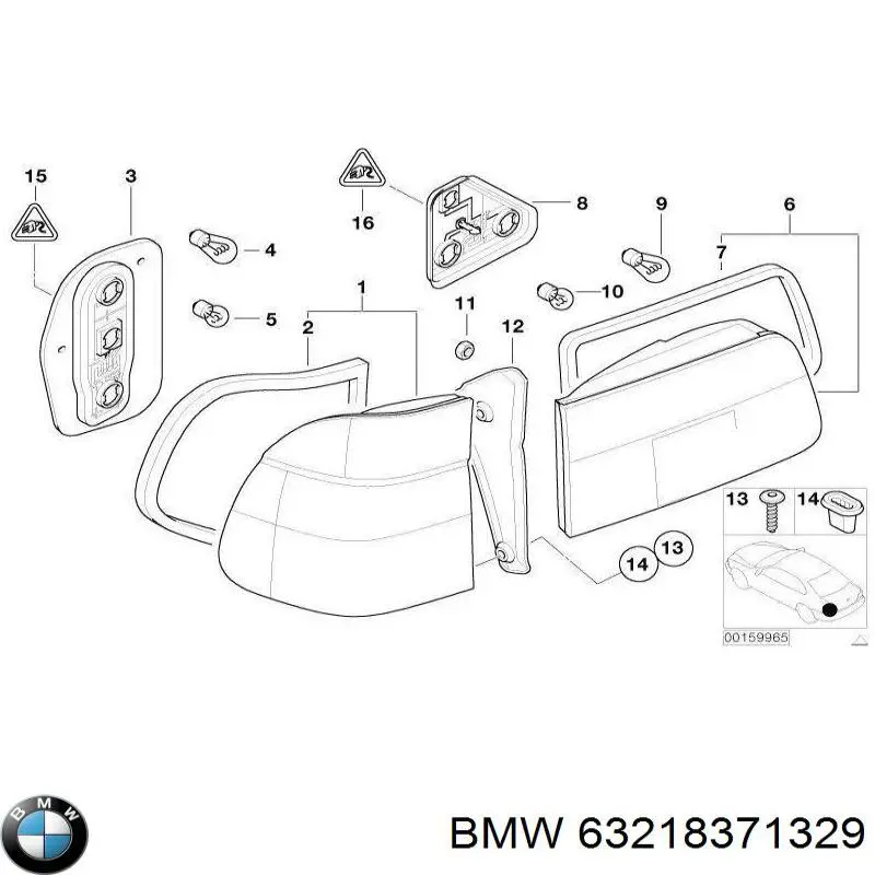 63218371329 BMW piloto posterior interior izquierdo