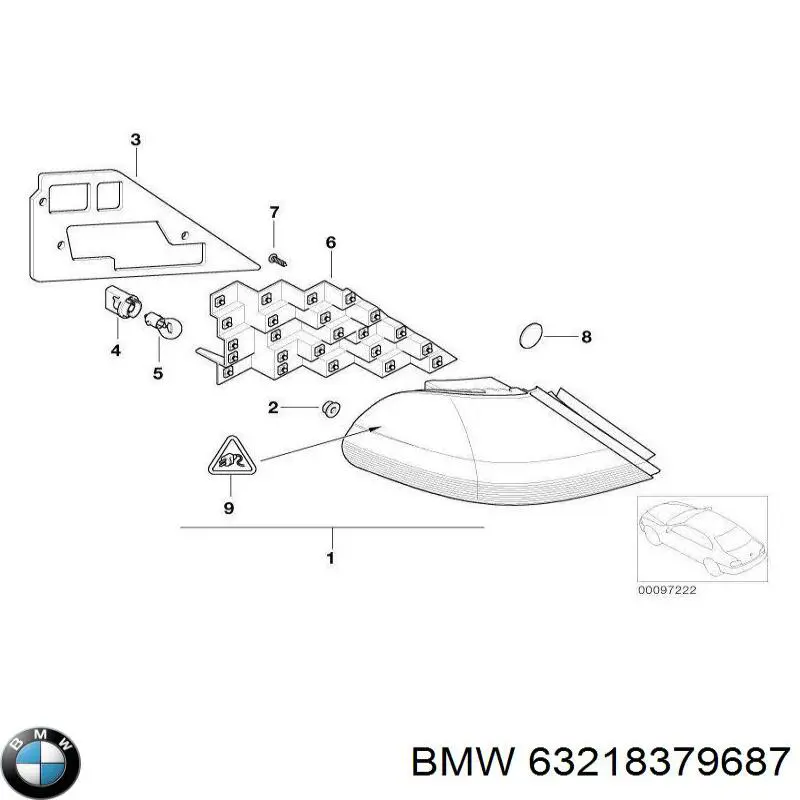 63218379687 BMW piloto posterior exterior izquierdo