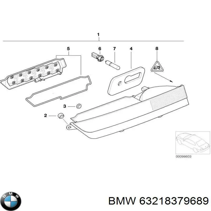 63218379689 BMW piloto posterior interior izquierdo