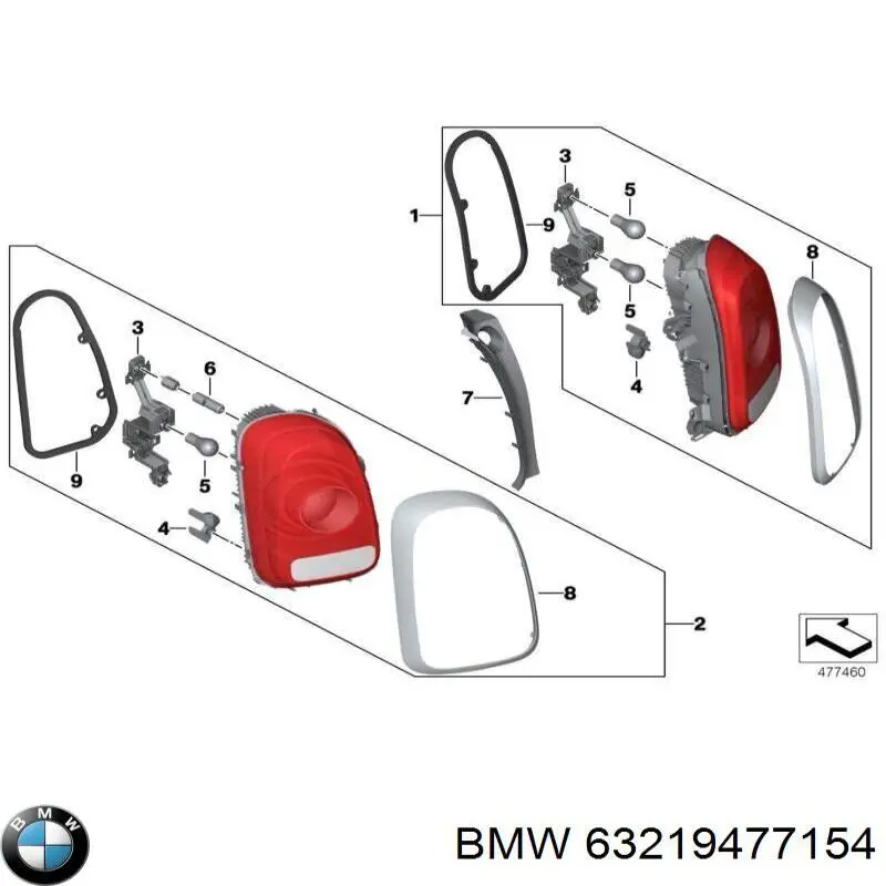 63219477154 BMW Piloto trasero derecho
