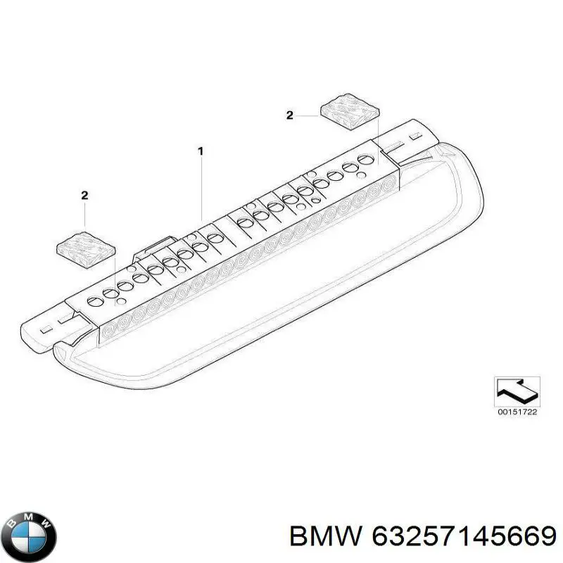 63257145669 BMW Luz central de freno