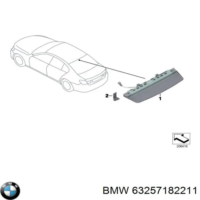 Luz central de freno para BMW 7  F01, F02, F03, F04