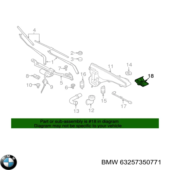 Boquilla del lavaparabrisas trasero BMW 63257350771 precio, desde 42,35 EUR