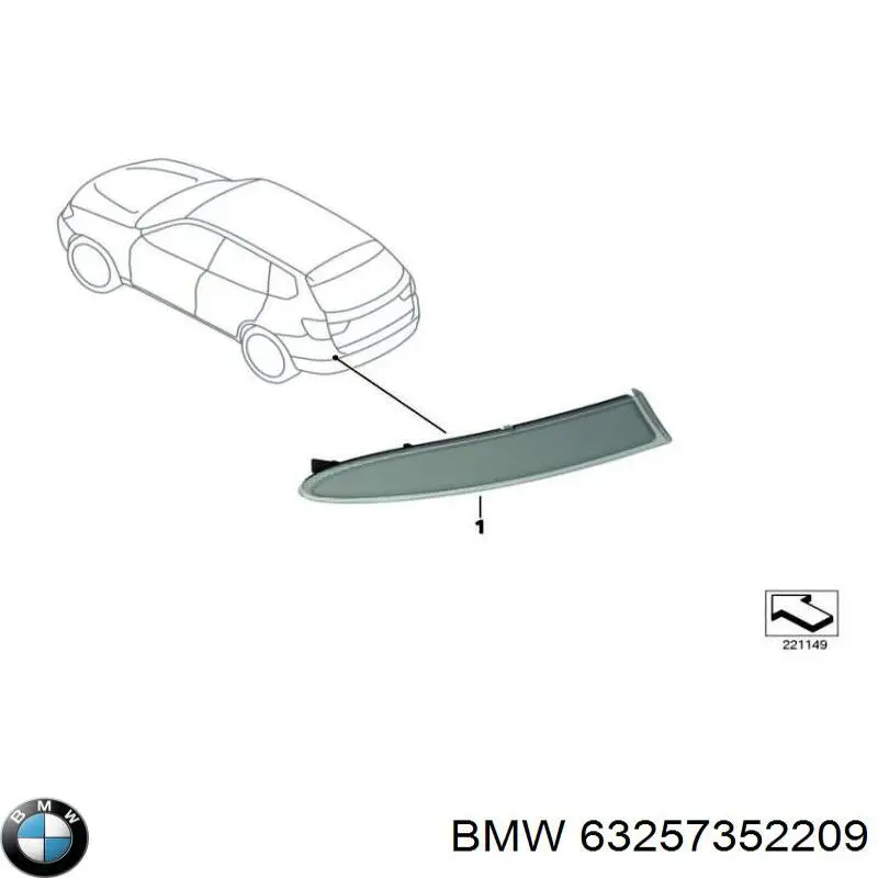 Reflector trasero izquierdo del parachoques BMW 63257352209 precio, desde 18,51 EUR