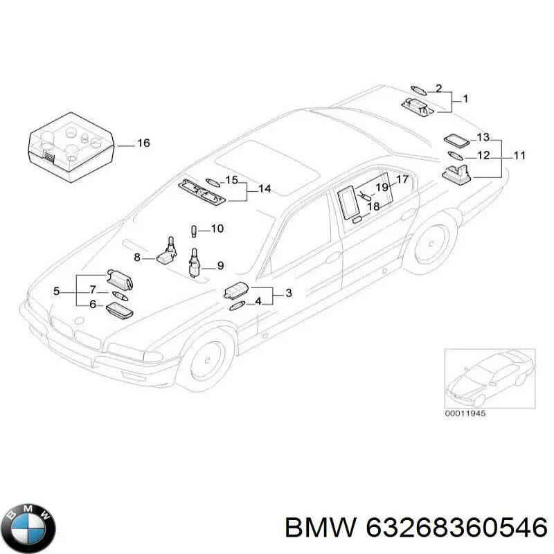 63268352424 BMW piloto de matrícula