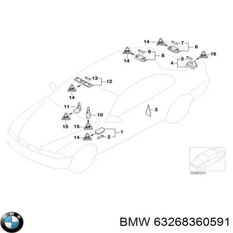 63268360591 BMW piloto de matrícula