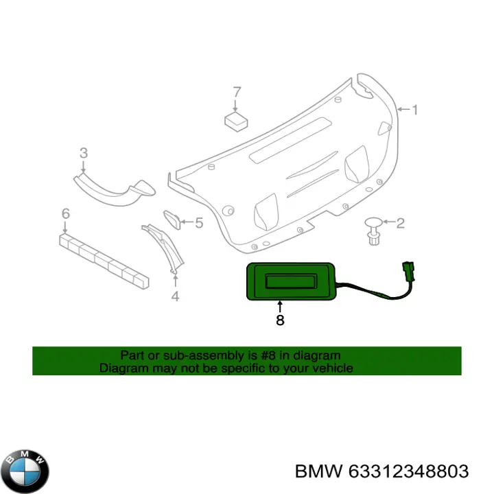 Comprar 63312348803 BMW Luz de cortesía del maletero