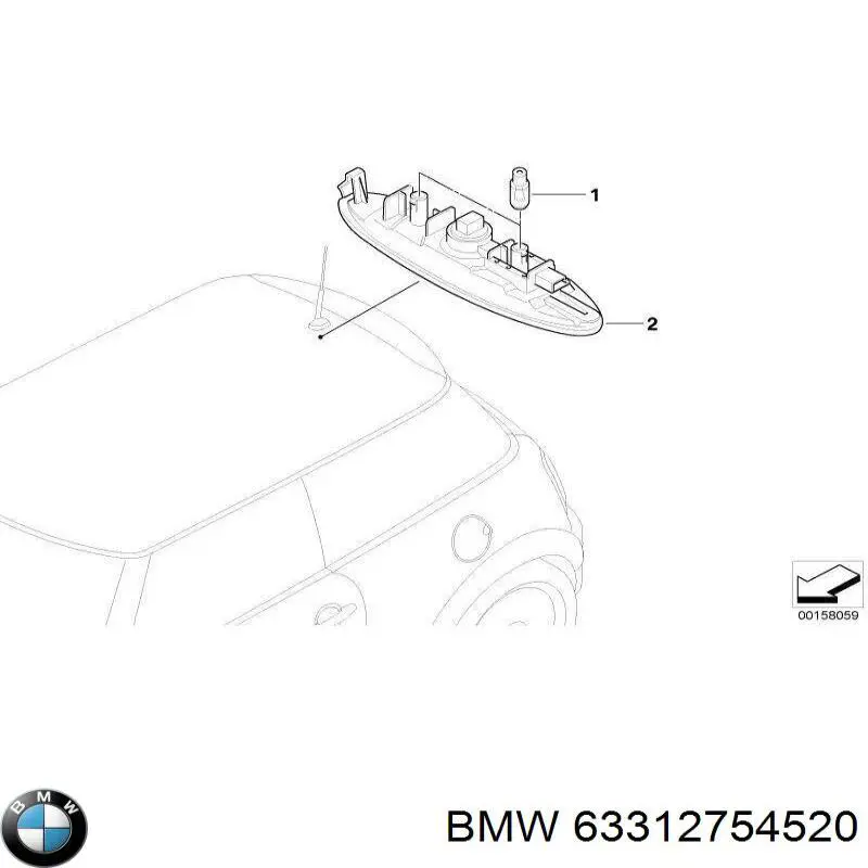 3422625 BMW luz interior (cabina trasera)