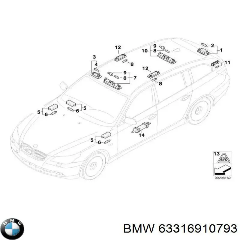 Iluminación interior (cabina) luz trasera BMW 63316910793 precio, desde 31,94 EUR