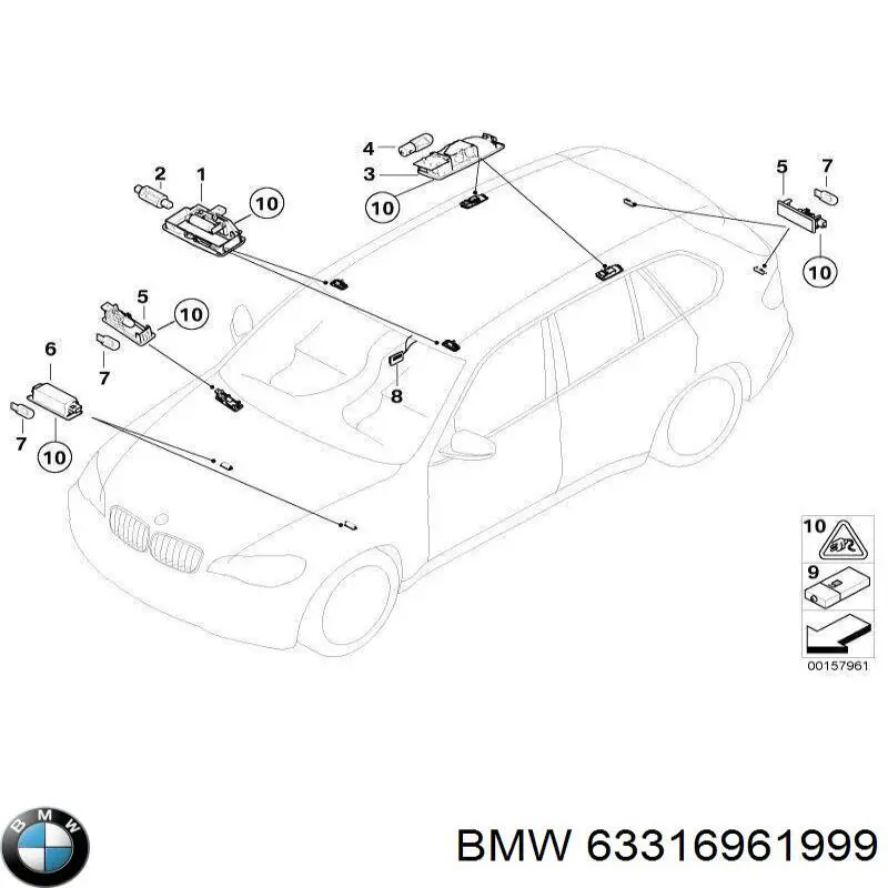 Lámpara de cortesía de puerta BMW 63316961999