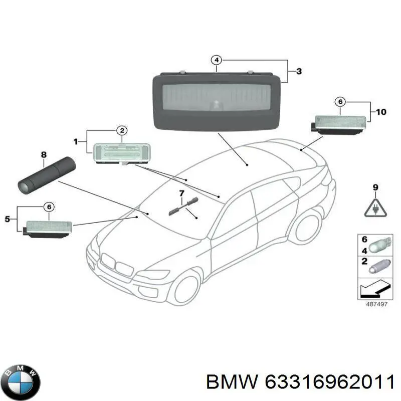 63316962011 BMW bombilla halogena, luz alta / baja