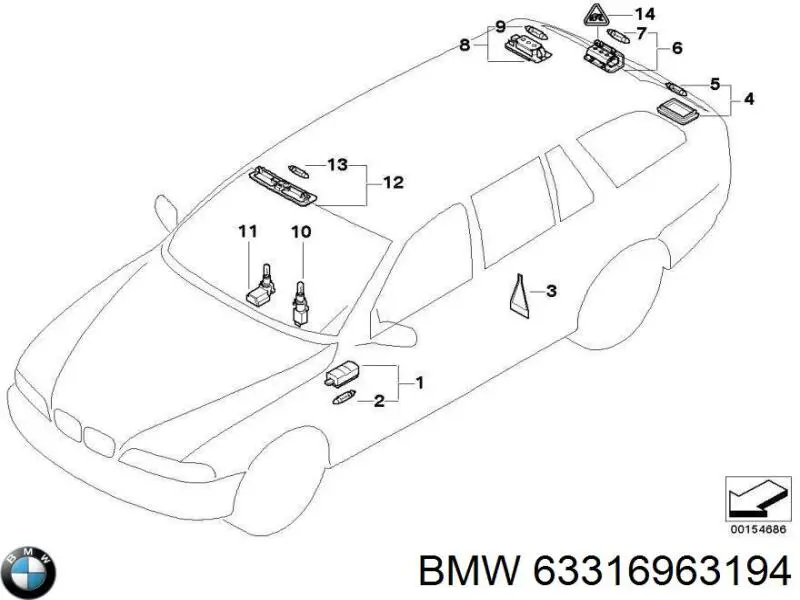 Comprar 63316963194 BMW Luz de techo interior (cabina)