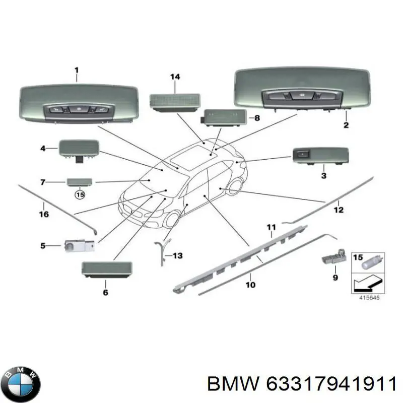 Lámpara de cortesía de puerta 63317941911 BMW
