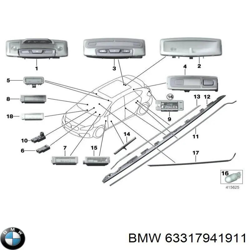 Lámpara de cortesía de puerta BMW 63317941911 precio, desde 18,71 EUR