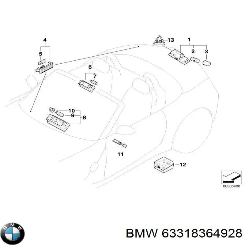 Luz de techo interior (cabina) BMW 63318364928 precio, desde 31,94 EUR