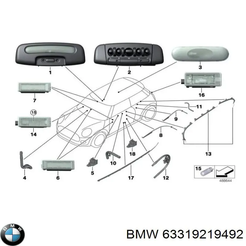 Luz de cortesía delantera para pies BMW 9242161 precio, desde 21,60 EUR
